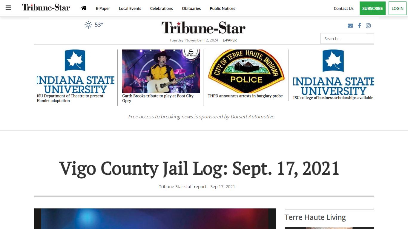 Vigo County Jail Log: Sept. 17, 2021 | Arrest Reports | tribstar.com